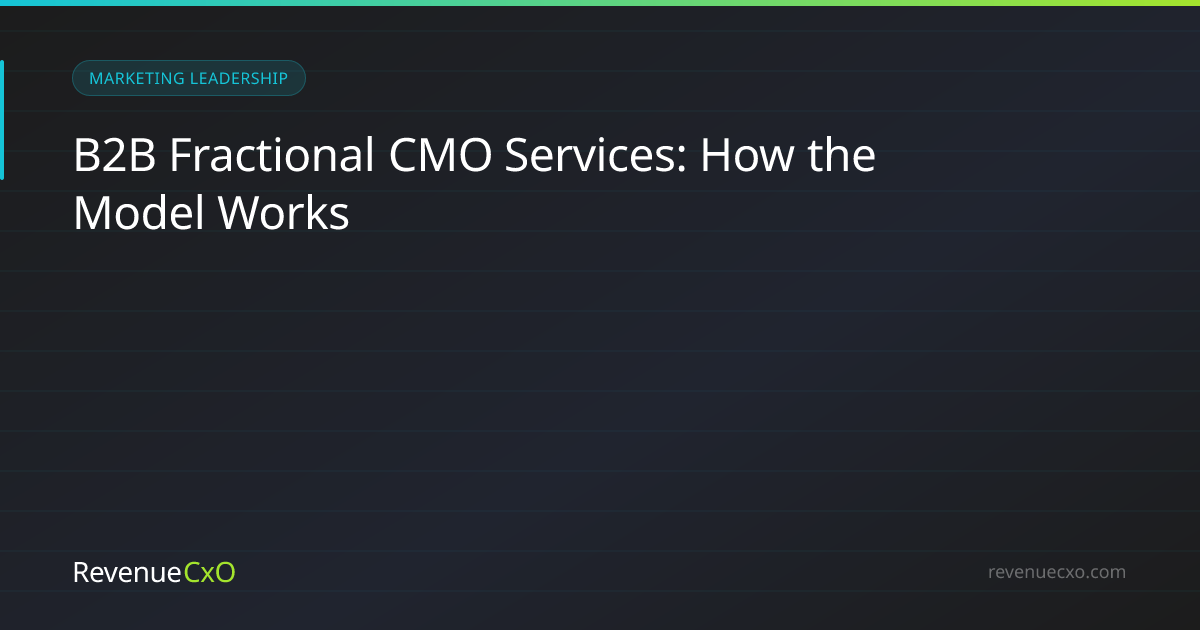 B2B Fractional CMO Services: How the Model Works