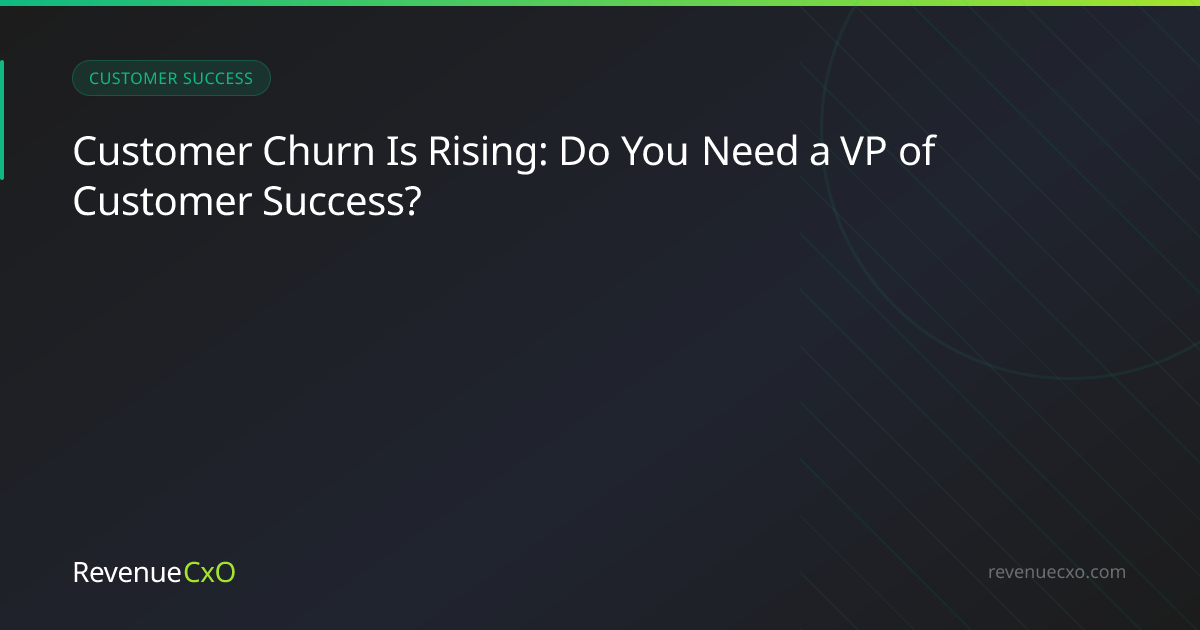 Customer Churn Is Rising: Do You Need a VP of Customer Success?